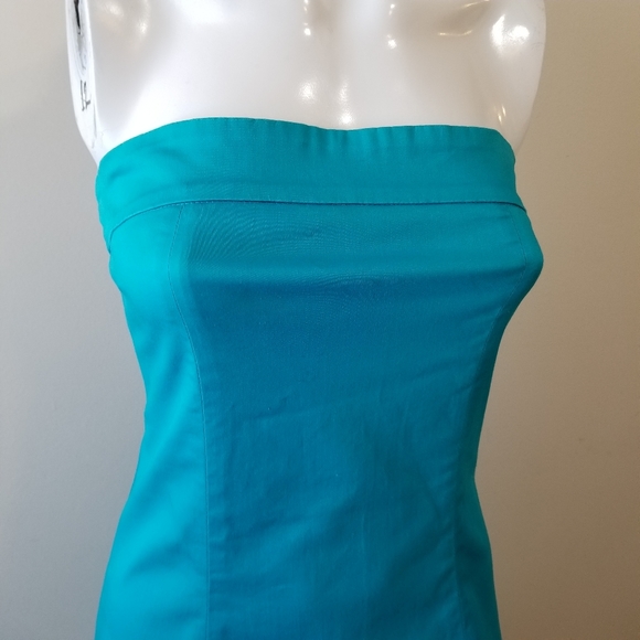 Aqua blue strapless fitted dress - Picture 5 of 11